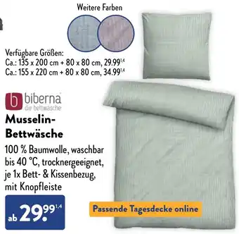 Aldi Nord Biberna Musselin Bettwäsche Angebot