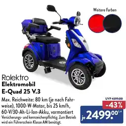 Aldi Nord Rolektro Elektromobil E-Quad 25 V.3 Angebot