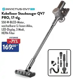 Aldi Nord INVICTUS Kabelloser Staubsauger QV7 PRO, 17-tlg. Angebot