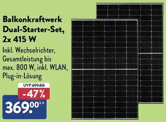 Aldi Nord YARD FORCE Balkonkraftwerk Dual-Starter-Set, 2x 415 W Angebot