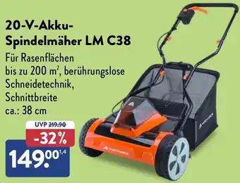 Aldi Nord YARD FORCE 20-V-Akku Spindelmäher LM C38 Angebot