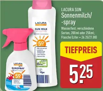 Aldi Nord LACURA SUN Sonnenmilch/ -spray Angebot