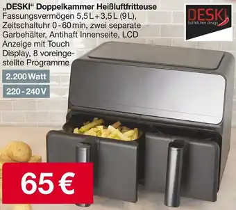 Woolworth DESKI Doppelkammer Heißluftfritteuse Angebot