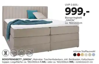 Mömax Mömax boxspringbett simon Angebot