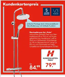 Hellweg Valblue überkopfbrause-set „praia“ Angebot