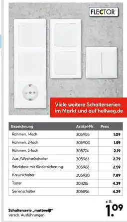 Hellweg Flector schalterserie „mattweiß“ Angebot