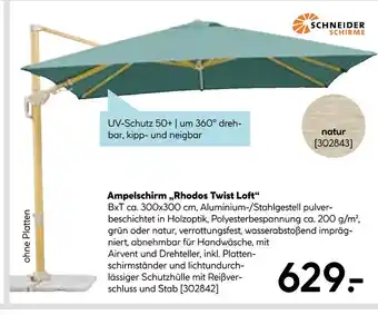 Hellweg Schneider schirme ampelschirm „rhodos twist loft“ Angebot