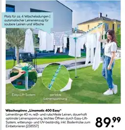 Hellweg Wäschespinne linomatic 400 easy Angebot