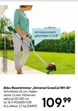 Hellweg Akku-rasentrimmer „universal grasscut 18v-26“ Angebot