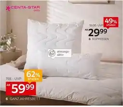 XXXLutz Centa-star ganzjahresbett „inspiration“ oder kopfkissen „vision“ Angebot