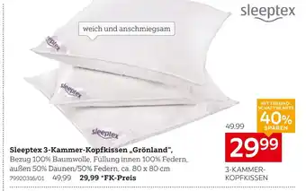 XXXLutz Sleeptex 3-kammer-kopfkissen „grönland“ Angebot