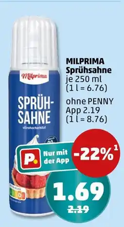 PENNY Milprima sprühsahne Angebot