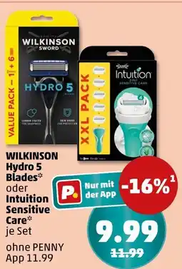 PENNY Wilkinson hydro 5 blades oder intuition sensitive care Angebot