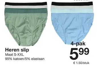 Zeeman Heren slip 4-pak Angebot
