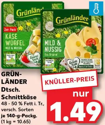 Kaufland GRÜNLÄNDER Dtsch. Schnittkäse Angebot