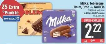 E-Center Milka, Toblerone, Daim, Oreo oder Nuii Eis Angebot