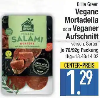 E-Center Billie Green Vegane Mortadella oder Veganer Aufschnitt Angebot