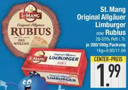 E-Center St. Mang Original Allgäuer Limburger oder Rubius Angebot