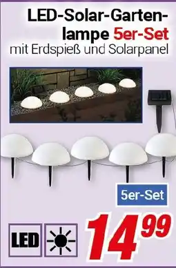 CENTERSHOP LED-Solar-Garten- lampe 5er-Set Angebot