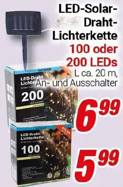 CENTERSHOP LED-Solar- Draht- Lichterkette 100 oder 200 LEDs Angebot
