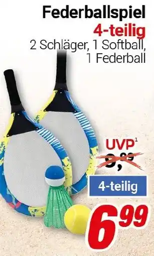 CENTERSHOP Federballspiel 4-teilig Angebot