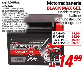 CENTERSHOP Motorradbatterie BLACK MAX GEL Angebot