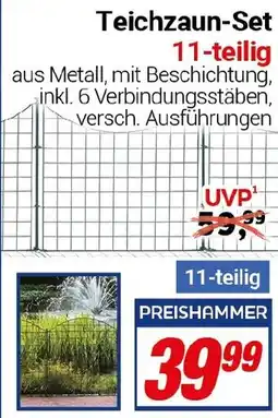 CENTERSHOP Teichzaun-Set 11-teilig Angebot