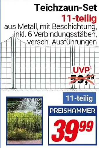 CENTERSHOP Teichzaun-Set 11-teilig Angebot