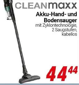 CENTERSHOP CLEANMaxx Akku-Hand- und Bodensauger Angebot