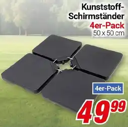 CENTERSHOP Kunststoff- Schirmständer 4er-Pack Angebot