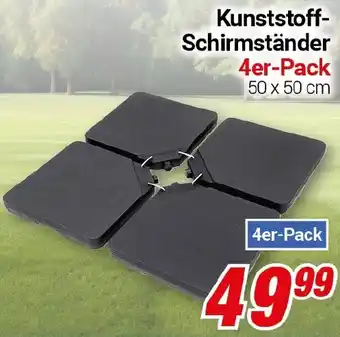 CENTERSHOP Kunststoff- Schirmständer 4er-Pack Angebot