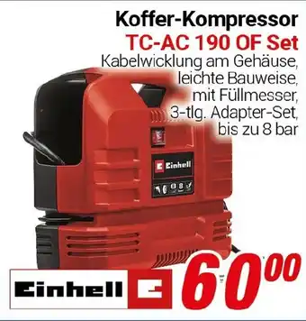 CENTERSHOP Koffer-Kompressor TC-AC 190 OF Set Einhell Angebot