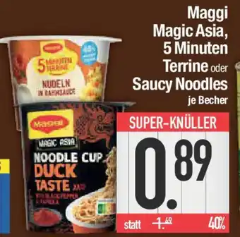 E-Center Maggi Magic Asia, 5 Minuten Terrine oder Saucy Noodles Angebot