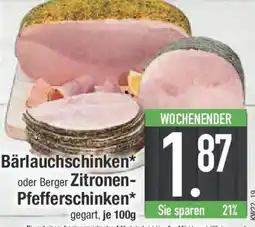 E-Center Bärlauchschinken oder Berger Zitronen- Pfefferschinken Angebot