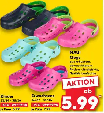 Kaufland MAUI Clogs Kinder 23/24-35/36 Angebot