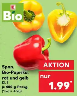 Kaufland Bio Span. Bio-Paprika, rot und gelb Angebot