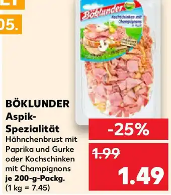 Kaufland BÖKLUNDER Aspik- Spezialität Angebot