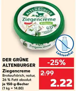 Kaufland DER GRÜNE ALTENBURGER Ziegencreme Angebot