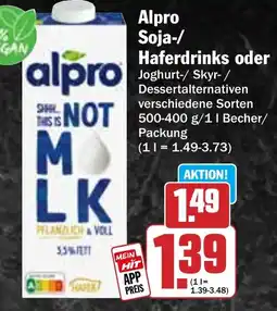 Hit Alpro Soja-/ Haferdrinks oder Joghurt-/ Skyr Angebot