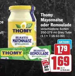 Hit Thomy Mayonnaise oder Remoulade Angebot