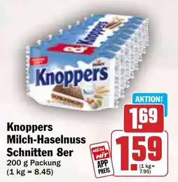Hit Knoppers Milch-Haselnuss Schnitten 8er Angebot