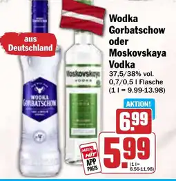 Hit Wodka Gorbatschow oder Moskovskaya Vodka Angebot