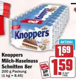 Hit Knoppers Milch-Haselnuss Schnitten 8er Angebot