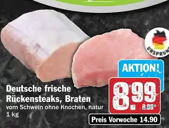 Hit Deutsche frische Rückensteaks, Braten Angebot
