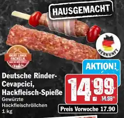 Hit Deutsche Rinder- Cevapcici, Hackfleisch-Spieße Angebot