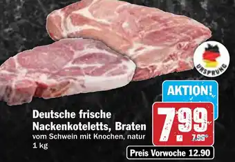 Hit Deutsche frische Nackenkoteletts, Braten Angebot