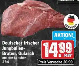 Hit Deutscher frischer Jungbullen- Braten, Gulasch Angebot
