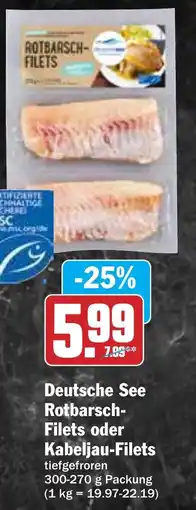 Hit Deutsche See Rotbarsch- Filets oder Kabeljau-Filets Angebot