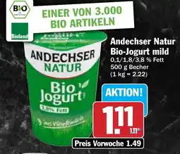Hit ANDECHSER Bio-Jogurt mild Angebot