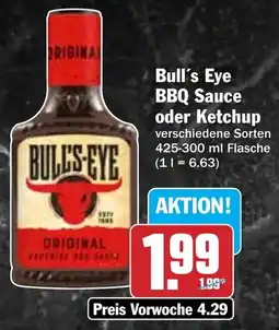 Hit Bull's Eye BBQ Sauce oder Ketchup Angebot